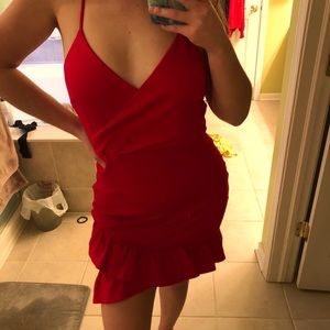 Lulus body con wrap dress